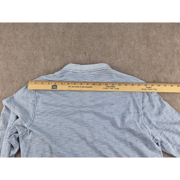 Todd Snyder LS Polo Shirt Men Sz Medium Wash/Faded Soft Denim Indigo Blue Cotton - Picture 13 of 16
